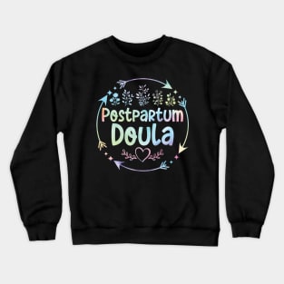 Postpartum Doula cute floral watercolor Crewneck Sweatshirt